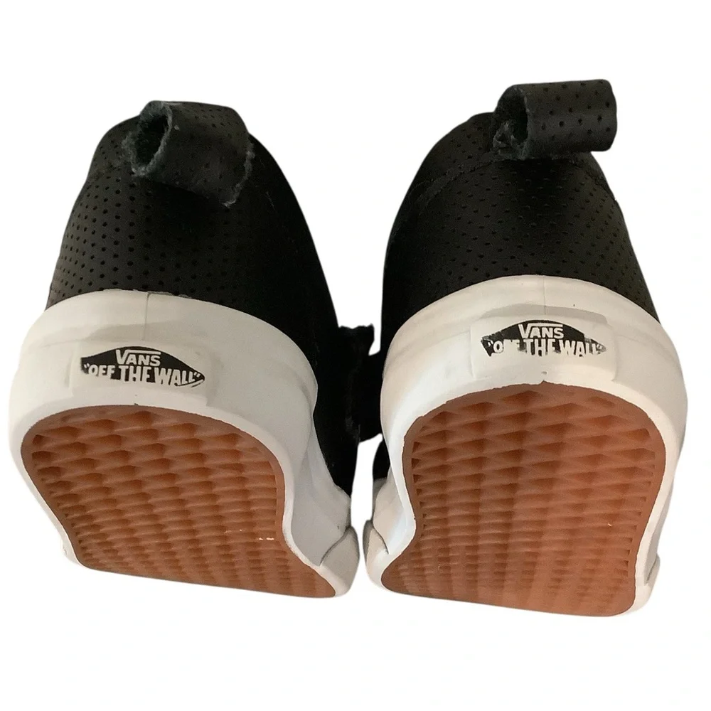 Vans Toddler Size 8.0 Black and White Slip-On Sneakers Great Loved Condition